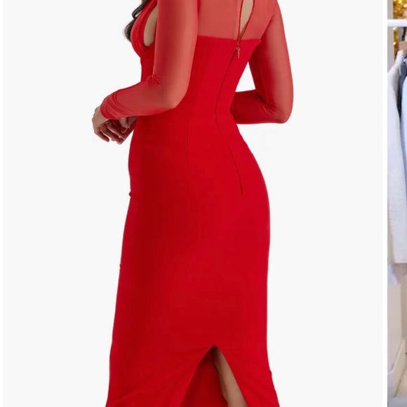 House of CB red midi cocktail dress NEW - Picture 2 of 6